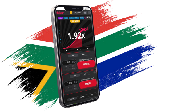 A cell phone with the flag of south africa on it